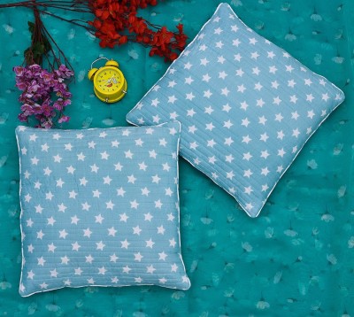 RR Creations Printed Cushions Cover(Pack of 2, 60 cm*60 cm, White, Blue)