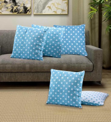 RRC Cotton Cushions Cover(Pack of 5, 41 cm*41 cm, Blue)