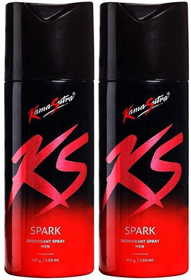 Kamasutra Kama Sutra Spark Deodorant Spray for Men 300 ml (Pack of 2) Body Spray - For Men Deodorant Spray  -  For Men(300 ml, Pack of 2)