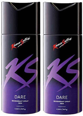 Kamasutra Two DARE Deodorant Spray  -  For Men(300 ml, Pack of 2)