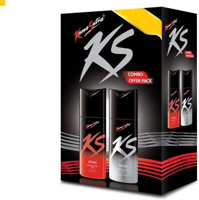 Kamasutra Spark and Rush Combo Pack Deodorant Spray  -  For Men(300 ml, Pack of 2)