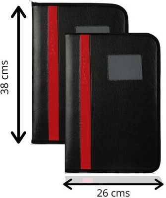 TEGWIN Faux Leather Certificate File(Set Of 2, Black)