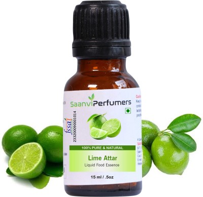 Saanvi perfumers Lime Attar Essence Edible Grade 15ml For Used in Food, Cakes, Cookies, Ice-Cream, Milkshake and Others Desserts Lime Liquid Food Essence(15 ml)