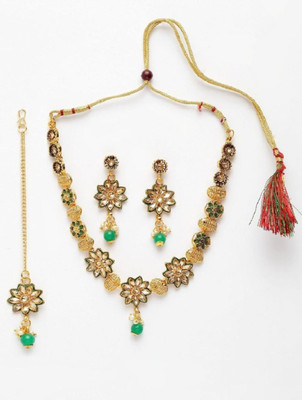 Angel In You Alloy Gold-plated Green, Gold Jewellery Set(Pack of 1)