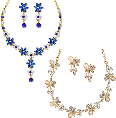 Om Jewells Alloy Gold-plated Multicolor Jewellery Set(Pack of 1)