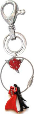 Rashi Traders Red Black Couple With Red RoseFor Couples key Chain Key Chain