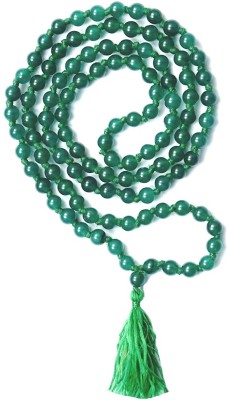 Takshila Gems Natural Green Jade Mala 108+1 Knotted 6 mm Beads Lab Certified Green Hakik Mala Jade Stone Necklace