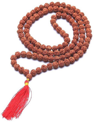 Takshila Gems Natural Rudraksha Mala 108+1 (6 mm) Beads Mala Lab Certified, Rudraksha Jaap and Wear Mala Wood Chain