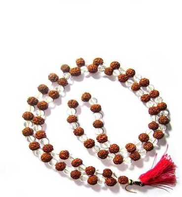 Cyan spritual Rudraksha Sphatik Mala 108+1 Beads Necklace Crystal Crystal Chain Set Wood Chain