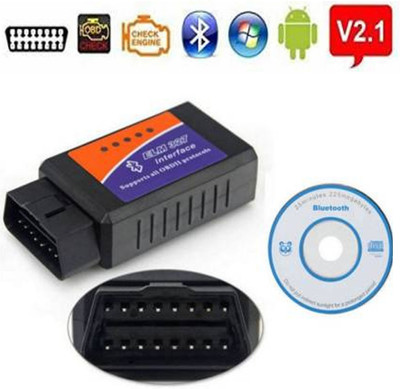 SellRider Imported ELM327 Bluetooth ELM 327 V2.1 Interface OBD2/OBD II Auto Car Diagnostic Scanner with software Compact Disc OBD Reader