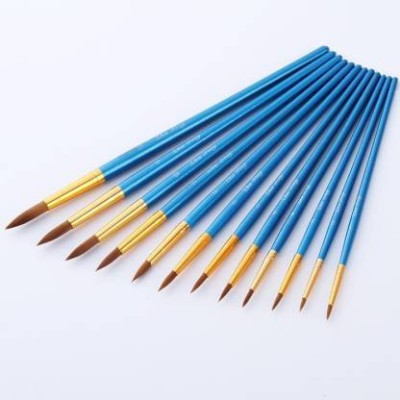 izone Round Paint Brushes; Professional Oil Paint Brush Set; Anti-Shedding Nylon Hair to use Acrylic Colour, Oil Colour, Water Colour and Gouache. Set of 12 Brush (Set of 12, Blue)(Set of 12, Blue)