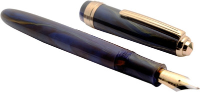 Ledos Ledos Click falcon 3in1 ink filling system golden trims dual tone medium nib Fountain Pen(Ink Color - Blue)
