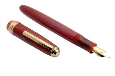 Ledos Click falcon 3in1 ink filling system golden trims dual tone medium nib Fountain Pen(Blue)