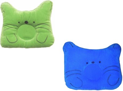 Globe paradise Polyester Fibre Solid Baby Pillow Pack of 2(greenBlue)