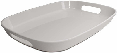 radegast Melamine Decorative Serving Tray Platter with Handles/Oval Food Tray for Kitchen/Indoor Outdoor Parties/Breakfast/Coffee Table Tray/Bed Tray/Matte Finish (30.5x2