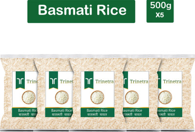 Trinetra Best Quality Basmati Rice-500gm (Pack Of 5) Basmati Rice (Long Grain, Raw)(2.5 kg)