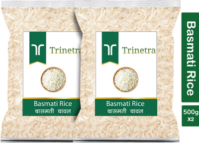 Trinetra Best Quality Basmati Rice-500gm (Pack Of 2) Basmati Rice (Long Grain, Raw)(1 kg)