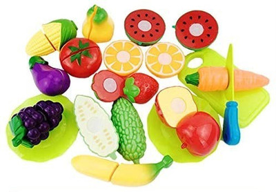 ALLAMWAR Vegetables Fruit Baby Kitchen Toy Set For Kids Early Learning & Education Food Cutting Classic Toys
