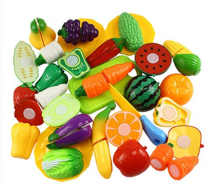 ALLAMWAR 16pcs Simulation Fruit Food Models Cutting Pretend Toy Gift/Kitchen Toys Fun Cutting Fruit and Vegetables Pretend Food Playset