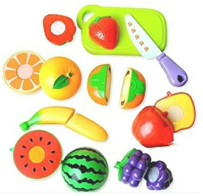 SANJARY Realistic Sliceable 7 Pcs Fruits Cutting Play Toy Set with Velcro