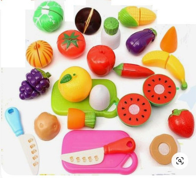 ALLAMWAR 13PCS Kitchen Fruit Vegetables Food Toy Cutting Set Kids Pretend Role Play Gifts