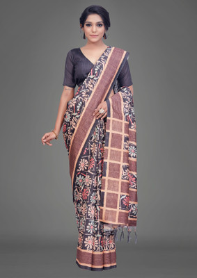 Ratnavati Printed Bollywood Art Silk Saree(Grey)