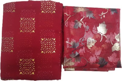 TOXEGO Printed Daily Wear Chiffon Saree(Maroon)