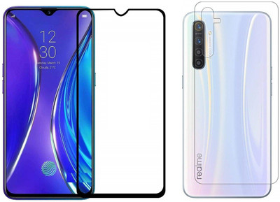 ELEF Front and Back Tempered Glass for Realme X2 Front 11D Black Tempered Glass Back Flexible Trink(Pack of 2)