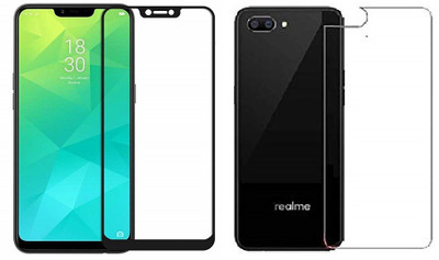 VOSKI Front and Back Tempered Glass for Realme C1(Pack of 2)