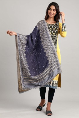 Aurelia Viscose Printed Women Shawl(Blue)