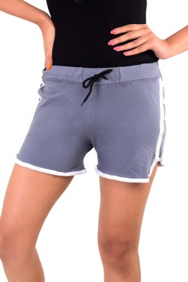 POWERmerc Solid Women Grey Hotpants