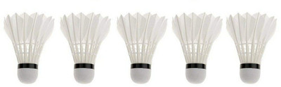 HK Sport & Toys Shuttlecock Pack of 5 Feather Shuttle Cock (White) Feather Shuttle  - White(Fast, 79, Pack of 5)