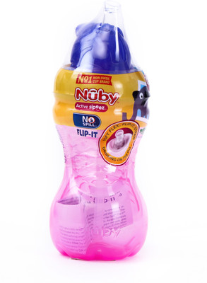 NUBY Flip-IT Straw Cup(Sipper) for your child (Pink & Purple) with 10 oz/300ml(Multicolor)