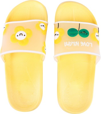 Brauch Women Slides(Yellow , 8)