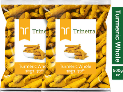 Trinetra Premium Quality Haldi Sabut (Turmeric)-500gm (Pack Of 2)(2 x 500 g)