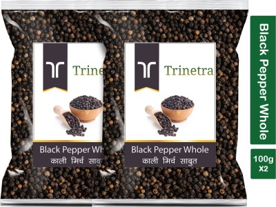 Trinetra Premium Quality Kali Mirch Sabut (Black Pepper)-100gm (Pack Of 2)(2 x 100 g)