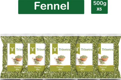 Trinetra Premium Quality Saunf (Fennel Seeds)-500gm (Pack Of 5)(5 x 500 g)