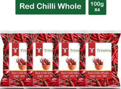 Trinetra Premium Quality Lal Mirch Sabut (Red Pepper)-100gm (Pack Of 4)(4 x 100 g)