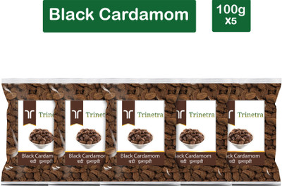 Trinetra Premium Quality Badi Elaichi (Black Cardamom)-100gm (Pack Of 5)(5 x 100 g)