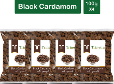 Trinetra Premium Quality Badi Elaichi (Black Cardamom)-100gm (Pack Of 4)(4 x 100 g)