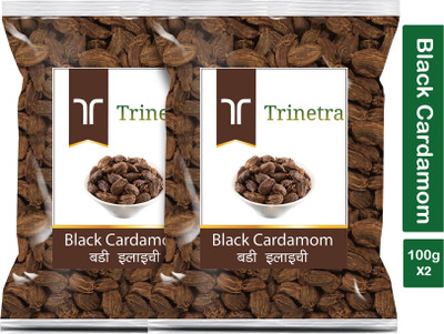 Trinetra Premium Quality Badi Elaichi (Black Cardamom)-100gm (Pack Of 2)(2 x 100 g)