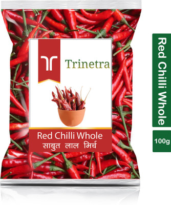 Trinetra Premium Quality Lal Mirch Sabut (Red Pepper)-100gm (Pack Of 1)(100 g)