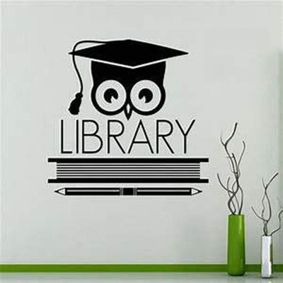 DICTON HUB 59 cm libraryowl_blk Removable Sticker(Pack of 1)