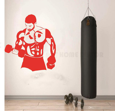 DICTON HUB 59 cm bodybuildermen-red Removable Sticker(Pack of 1)