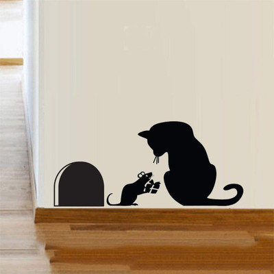 DICTON HUB 59 cm catandmouse_blk Removable Sticker(Pack of 1)