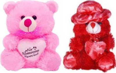 Nihan Enterprises Stuffed & Cute Soft Toy For Kids/Birthday Gift/Boy/Girl Combo - 30 Cm (Pink, Red)  - 30 cm(Multicolor)