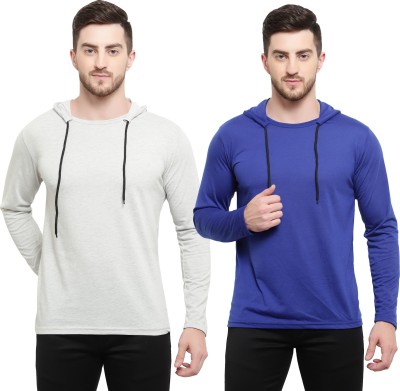 Adorbs Solid Men Hooded Neck Multicolor T-Shirt