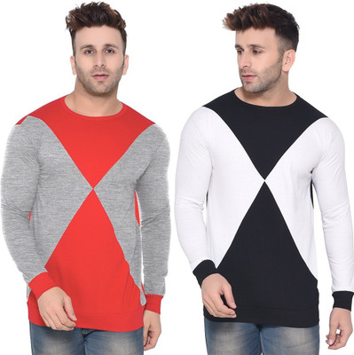 BEYOU FASHION Solid Men Round Neck Multicolor T-Shirt