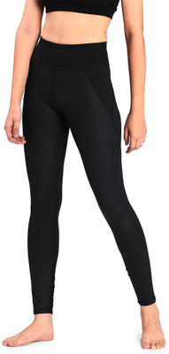 PUMA Solid Women Black Tights