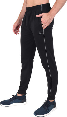 Zeffit Solid Men Black Track Pants